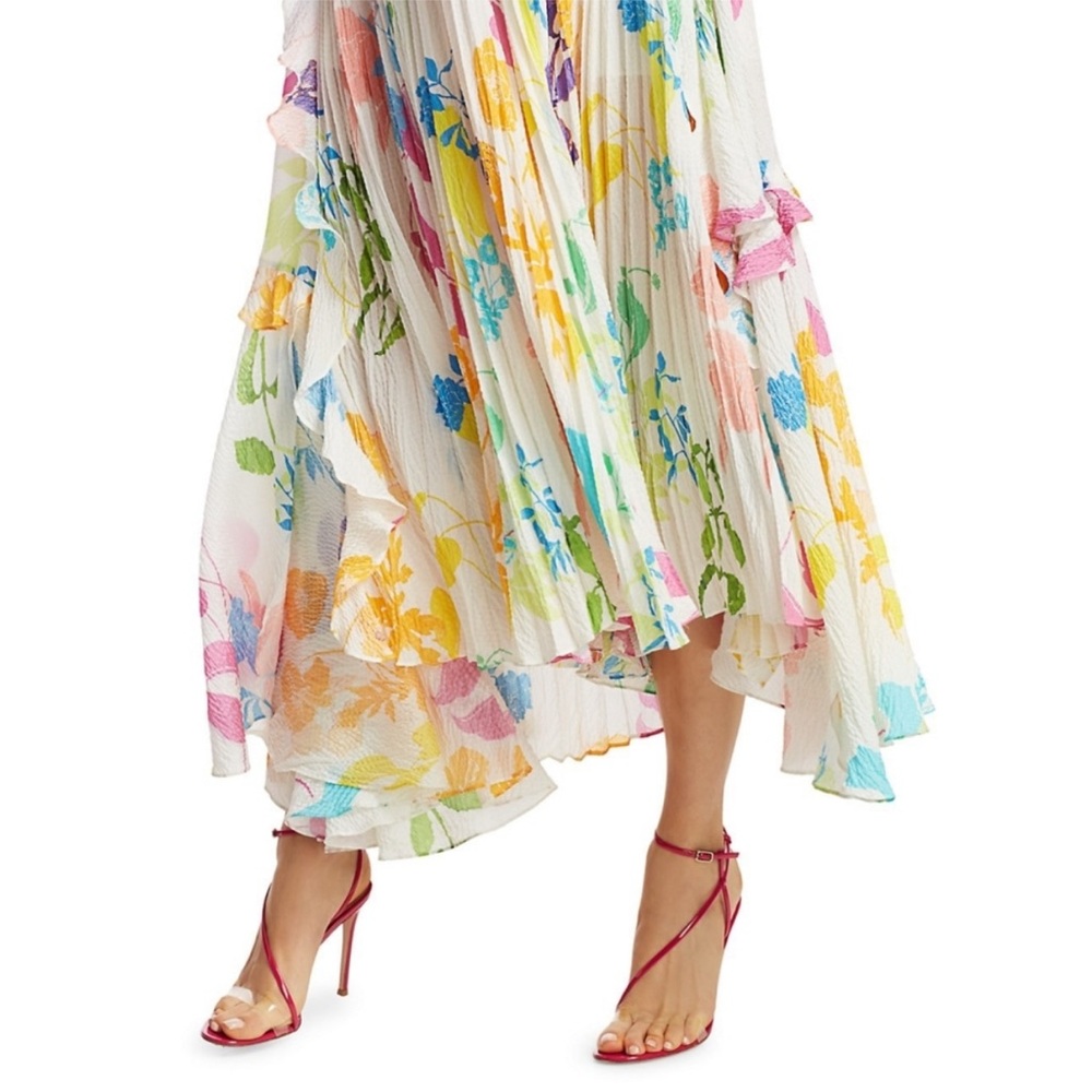 Tanya Taylor Colorful Floral High Low Dress - Picture 7 of 16